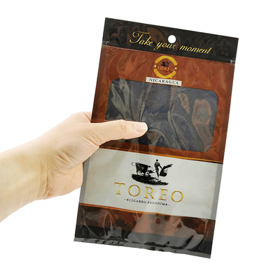 Sacos de bolsa para charutos de plástico à prova de umidade com zíper, design novo, para preservar o frescor e armazenar charutos com umidade, com compartimento separado