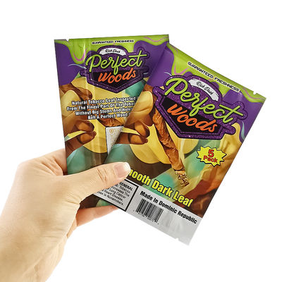 Logotipo personalizado Folha de selos térmicos Saco Mylar Umidade Embalagem de tabaco Zip Humidor de plástico Cigarro Ziplock Sacos de humidade de charutos