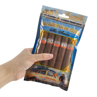 Bolsa de viagem de charuto de couro de luxo personalizado com umidificador portátil de cedro revestido de humidor Saco de controle de umidade Ziplock pouch