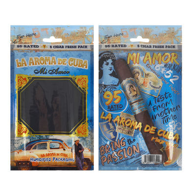 Bolsa de viagem de charuto de couro de luxo personalizado com umidificador portátil de cedro revestido de humidor Saco de controle de umidade Ziplock pouch