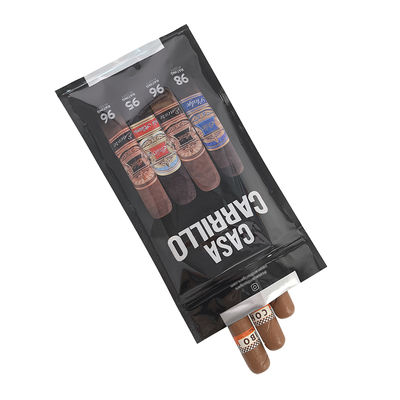 Bolsa de viagem de charuto de couro de luxo personalizado com umidificador portátil de cedro revestido de humidor Saco de controle de umidade Ziplock pouch