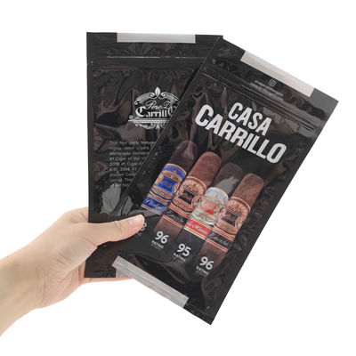 Bolsa de viagem de charuto de couro de luxo personalizado com umidificador portátil de cedro revestido de humidor Saco de controle de umidade Ziplock pouch