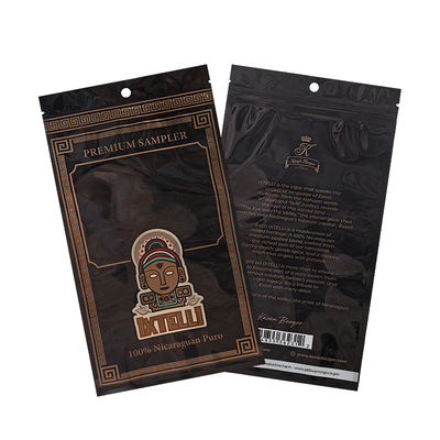 Saco de tabaco Mylar personalizado à prova de cheiro para charutos, embalagem Ziplock para folhas, umidificador, selagem térmica, folha de plástico, umidificador de charutos portátil