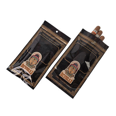 Saco de tabaco Mylar personalizado à prova de cheiro para charutos, embalagem Ziplock para folhas, umidificador, selagem térmica, folha de plástico, umidificador de charutos portátil