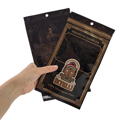 Saco de tabaco Mylar personalizado à prova de cheiro para charutos, embalagem Ziplock para folhas, umidificador, selagem térmica, folha de plástico, umidificador de charutos portátil