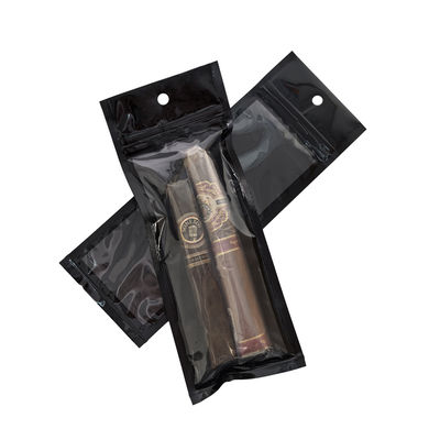 Sacos de charuto com fecho zip Mylar personalizados, seláveis, de plástico, para acessórios de fumo de enrolar à mão, embalagens para alimentos hidratantes