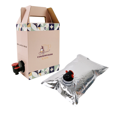 2L 3L 5L cartão de papel descartável embalagem de café refrigerado caixa de sumo caixa de distribuição saco em caixa saco asséptico