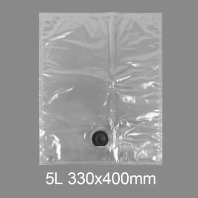 Saco plástico transparente personalizado BiB 5l para torneira, saco para água potável, vinho, suco, dispensador Bag in Box com válvula borboleta Vitop