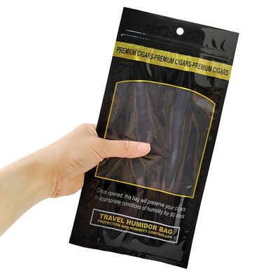 Sacos de humidor de charutos médios concebidos com fecho de fecho feito de material de 009 mm que fornecem solução de armazenamento para manter o charuto e a frescura