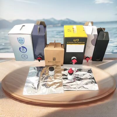 Saco de superfície texturizado em caixa recipiente de plástico com bocal adequado para aplicações de embalagens líquidas de qualidade alimentar