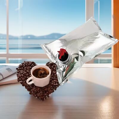 Sacos BIB personalizados em caixa com bico de torneira, ideais para embalar vinho, sumo, óleo e outros produtos líquidos