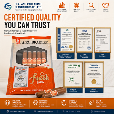 009mm cigar bags custom packaging bags providing secure sealing and protection against environmental factors