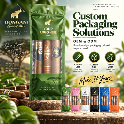 Sacos de humidor de charutos de tamanho pequeno com folha de humidade no interior adequados para armazenar 5 charutos Manter condições ideais