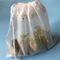Eco - sacos de plástico amigáveis do cordão, tamanho plástico macio transparente branco do bolso do pacote W30 x L33cm
