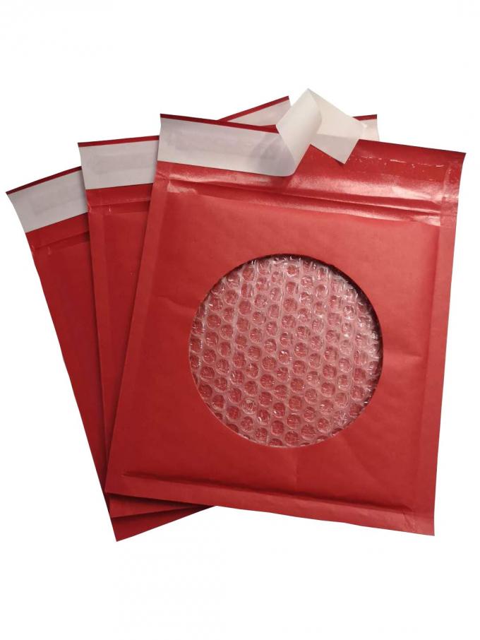 Kraft vermelho Eco-amigável acolchoou envelopes de envio pelo correio, fechamento autoadesivo de envio reciclável 0 dos encarregados do envio da correspondência da bolha