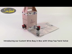 Embalagem de embalagem de plástico laminado para vinhos