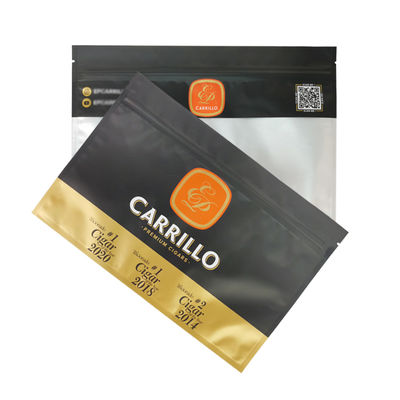 Impressão personalizada de charutos Impressão à prova de humidade e cheiro Embalagem de alimentos Saco de fecho de fecho de fecho de cigarros de tabaco Embalagem de plástico Sacos Mylar