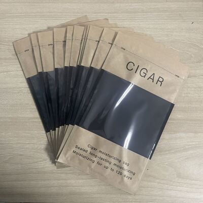 Saco umidificador de charuto com design Ziplock Leve e Compacto Apresentando Estrutura de Material MOPP VMPET PE para Proteção de Charuto