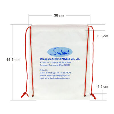 Fecho de cordão bolsa com cordão logotipo personalizado bolsas de nylon leves projetadas para fácil transporte e visibilidade eficaz