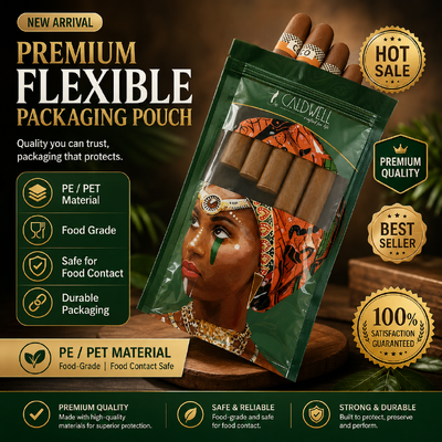 Sacos de humidor de charutos feitos com TPU PE de qualidade alimentar com design de ziplock que oferece armazenamento hermético e manutenção de umidade